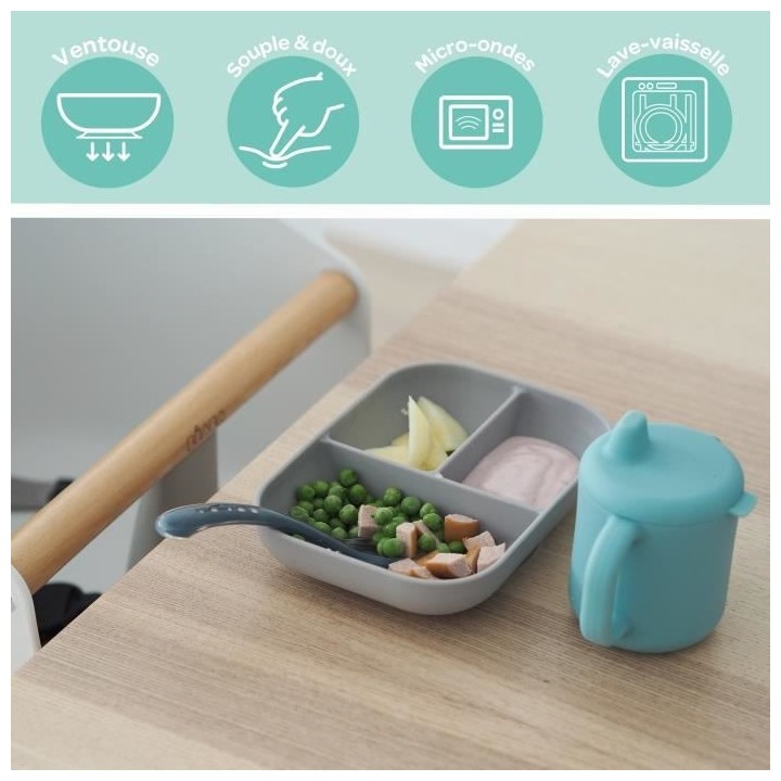 BEABA, Tasse d'apprentissage silicone blue