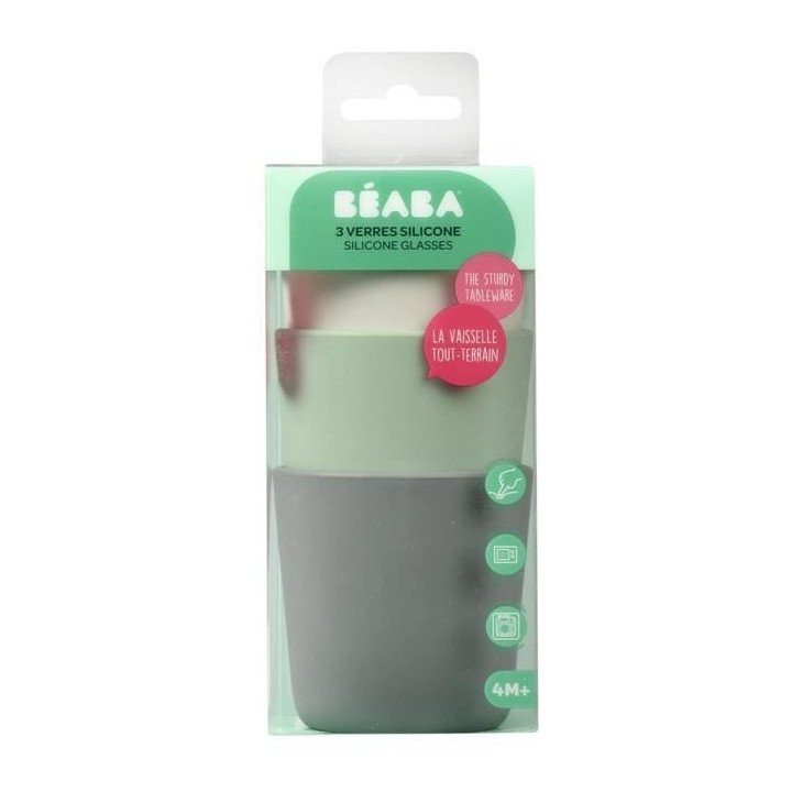 BEABA, Lot de 3 verres silicone