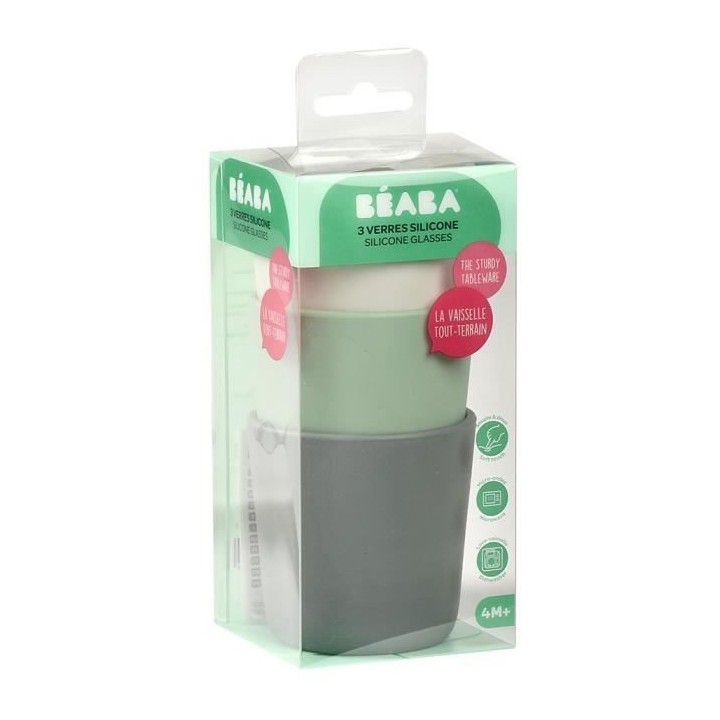 BEABA, Lot de 3 verres silicone