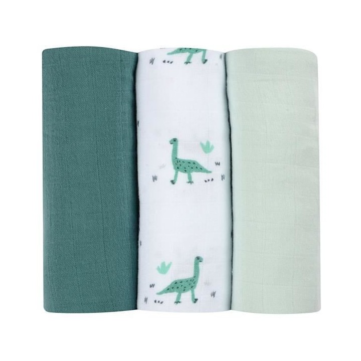 Béaba Maison Lange en Coton Jurassique 3 unités