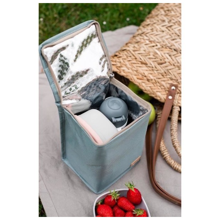 BEABA, Pochette repas bébé, isotherme, vert sauge