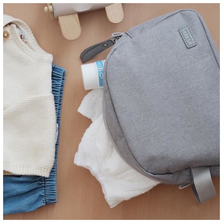 BEABA, Trousse de toilette bébé gris chiné