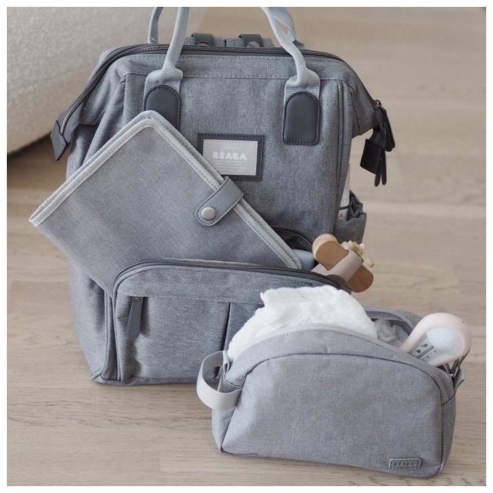BEABA, Trousse de toilette bébé gris chiné