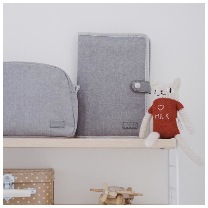 BEABA, Protege carnet de santé gris chiné