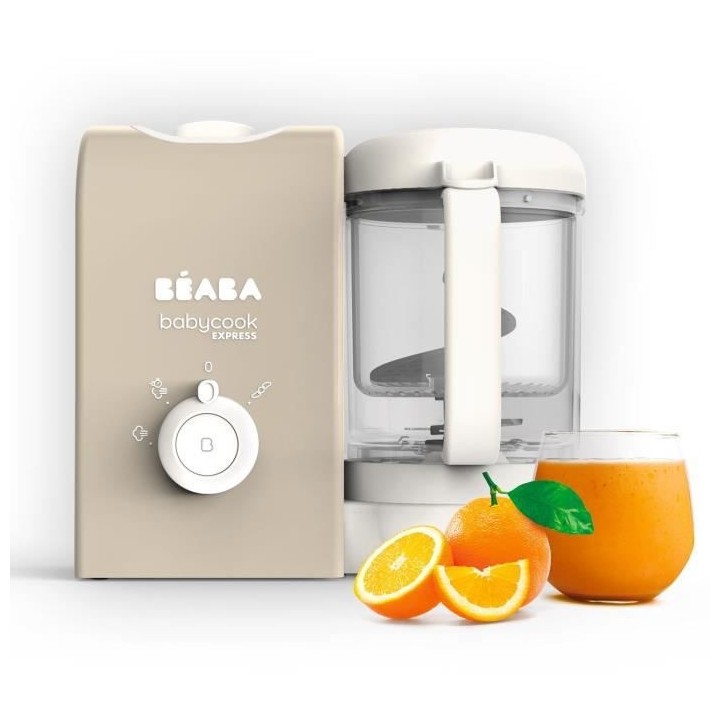BEABA, Babycook express, robot bébé, 4 en 1 mixeur-cuiseur, terre d'