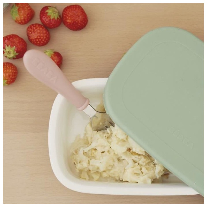 BEABA, Boîte repas bébé, céramique, mineral / vert sauge