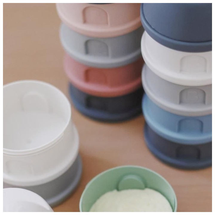 BEABA, Boîte doseuse, 4 compartiments, mineral grey / pink