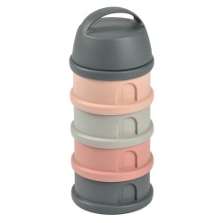 BEABA, Boîte doseuse, 4 compartiments, mineral grey / pink