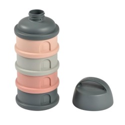 BEABA, Boîte doseuse, 4 compartiments, mineral grey / pink