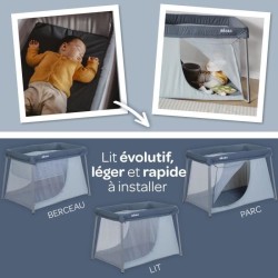 BEABA, Lit parapluie 3 en 1, eazy sleep, gris minéral