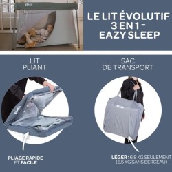 BEABA, Lit parapluie 3 en 1, eazy sleep, gris minéral