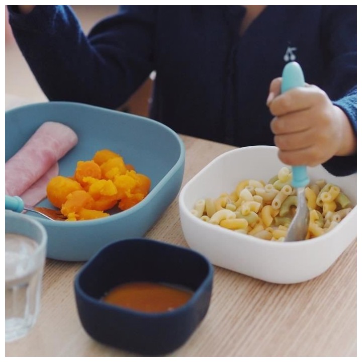 BEABA, Lot de 3 bols silicone gigogne, night / cotton / baltic