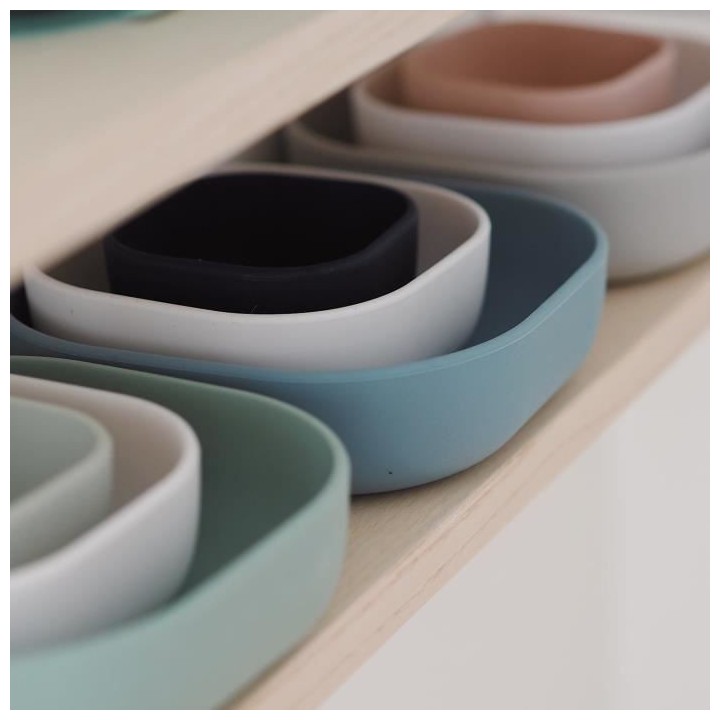 BEABA, Lot de 3 bols silicone gigogne, night / cotton / baltic