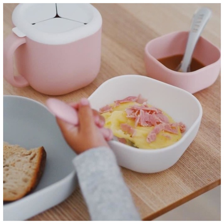 BEABA, Lot de 3 bols silicone gigogne, velvet grey / cotton / dustyros