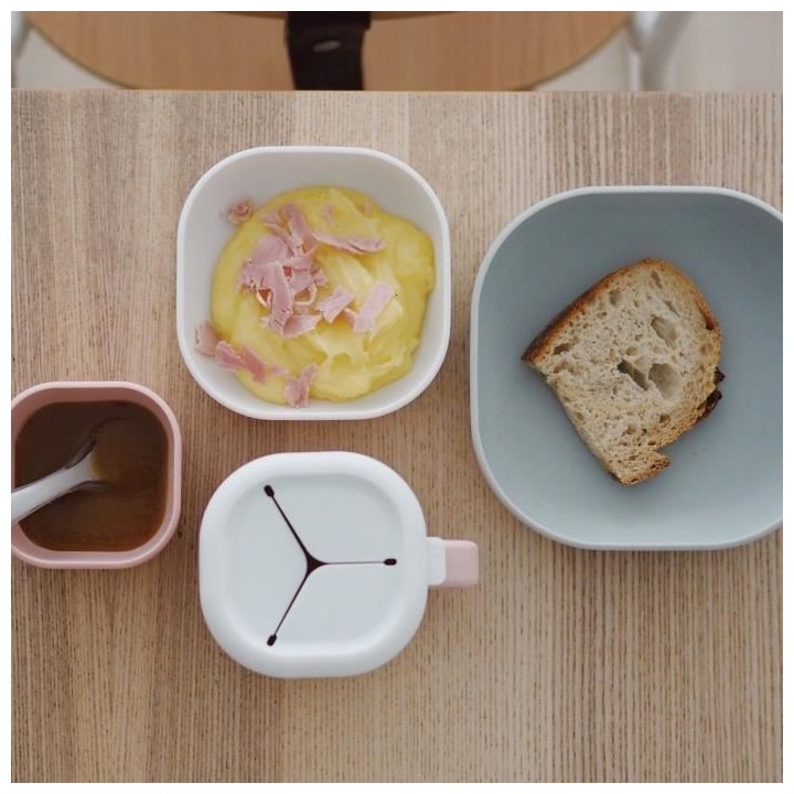 BEABA, Lot de 3 bols silicone gigogne, velvet grey / cotton / dustyros