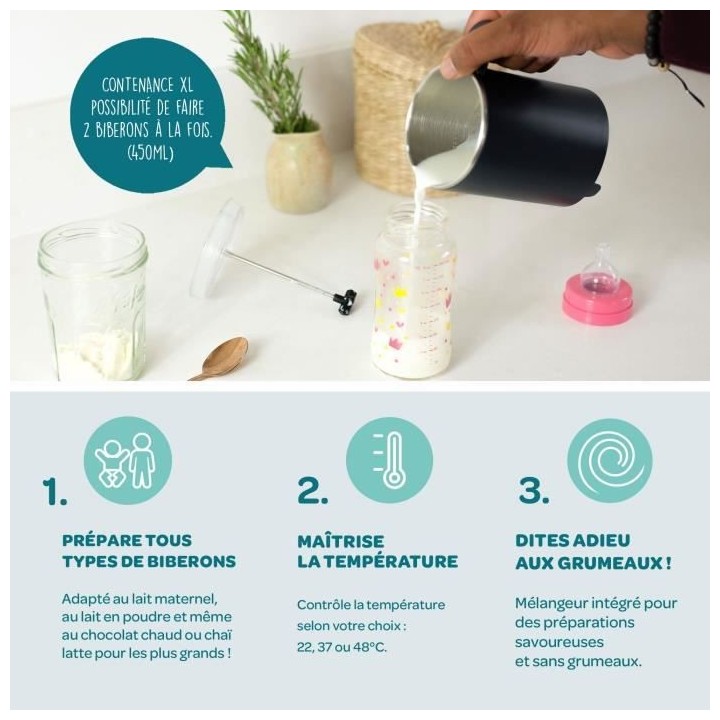 BEABA, Milkprep, préparateur de biberons pour bébé, night blue EU