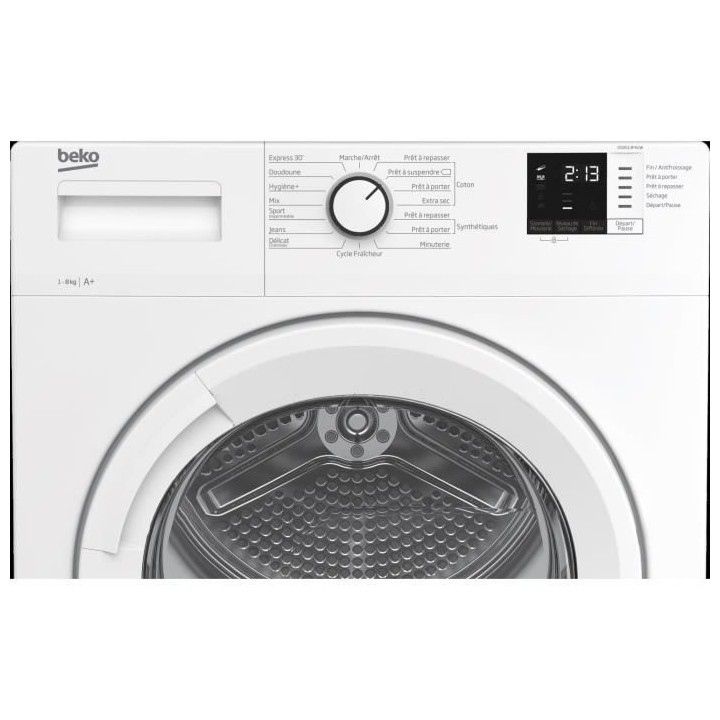 Seche-linge pompe a chaleur BEKO DS8513PA2W - 8 kg - Classe A+ - Blanc