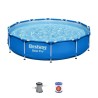 Kit Piscine hors sol tubulaire BESTWAY - Steel Pro™ - 366 x 76 cm - Ronde (Livrée avec un filtre a cartouche)