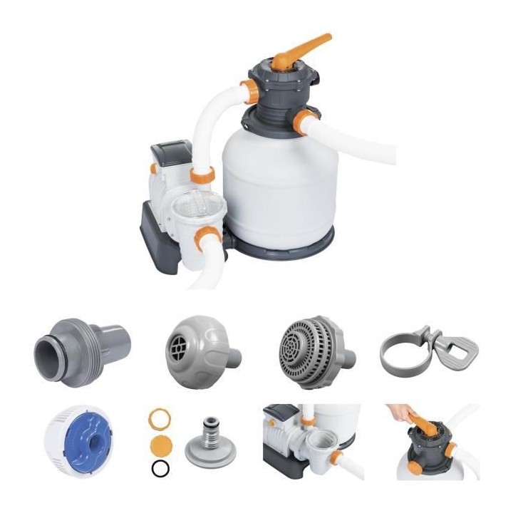 BESTWAY Filtre a sable 8 327 L/h + pré-filtre - Blanc