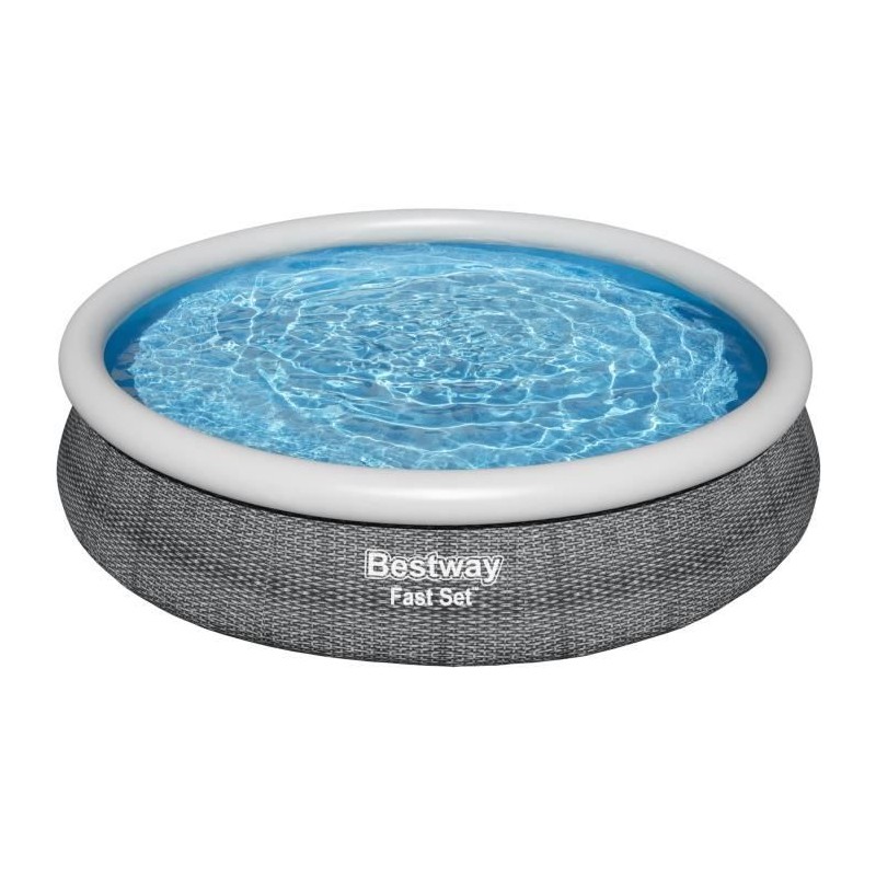 Kit Piscine hors sol autoportante BESTWAY - Fast Set™ - 366 x 76 cm - Ronde (Livrée avec une pompe et cartouche de filtration