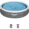 Kit Piscine hors sol autoportante BESTWAY - Fast Set™ - 366 x 76 cm - Ronde (Livrée avec une pompe et cartouche de filtration