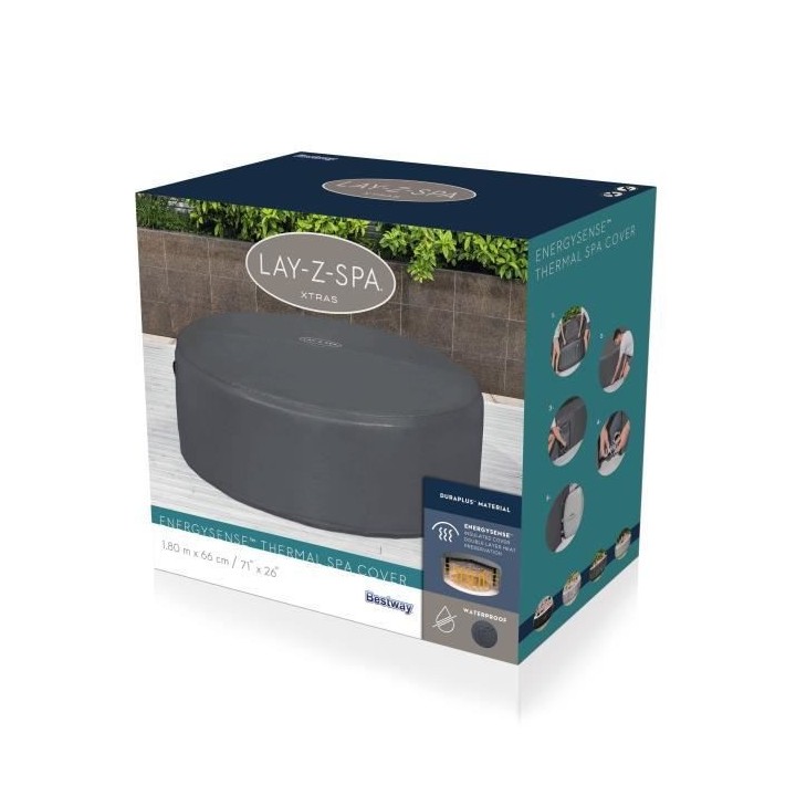 Couverture thermique pour spas ronds 1,80m x 66cm, compatible avec pom