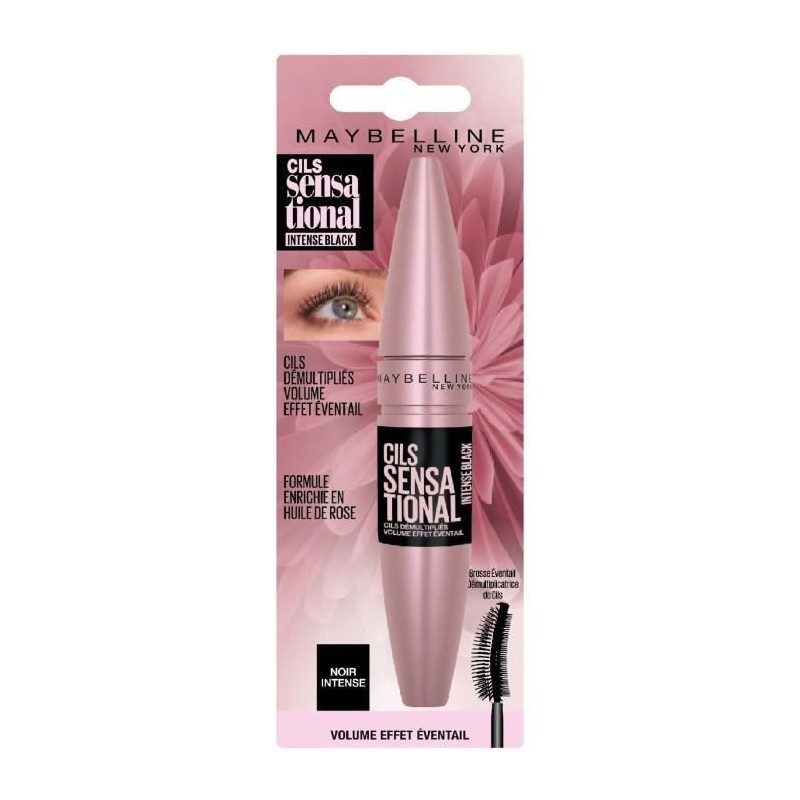 Mascara Volume MAYBELLINE NEW YORK Cils Sensational - Intense Black - 9,5 ml