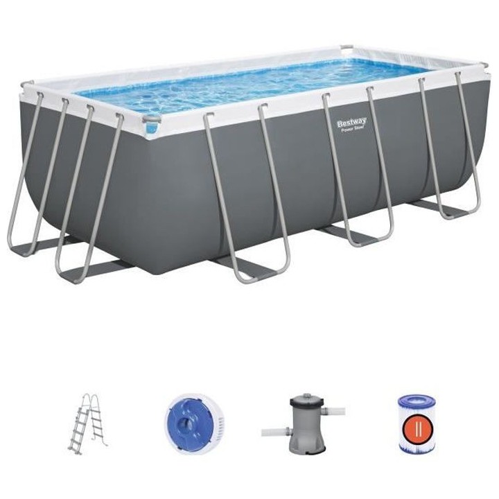 BESTWAY Piscine hors sol Power Steel™ 412 x 201 x 122 cm, filtre a c