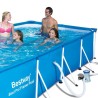 Kit Piscine hors sol tubulaire BESTWAY - Steel Pro™ - 400 x 211 x 81 cm - Rectangulaire (Livrée avec une pompe de filtration)