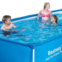 Kit Piscine hors sol tubulaire BESTWAY - Steel Pro™ - 400 x 211 x 81 cm - Rectangulaire (Livrée avec une pompe de filtration)