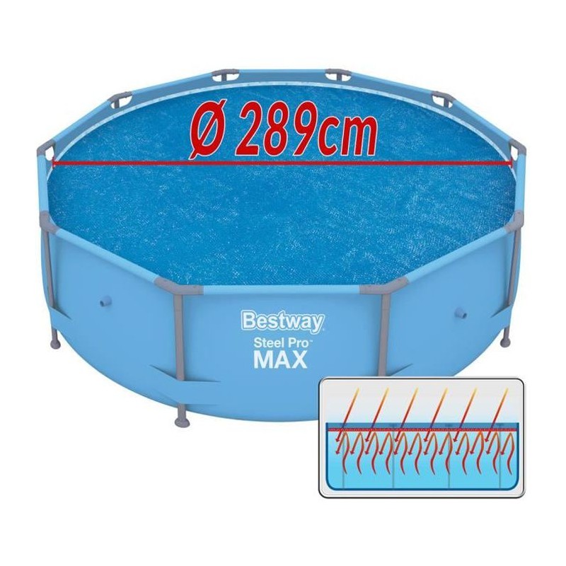 Bâche solaire pour piscines, housse diametre 289cm pour Ø305 cm Fast Set™