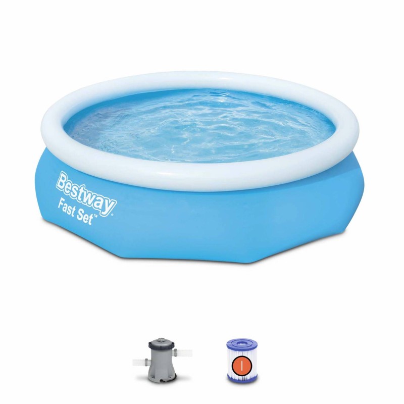 Kit Piscine hors sol autoportante BESTWAY - Marine Fast - 305 x 76 cm - Ronde (Livrée avec une pompe de filtration)