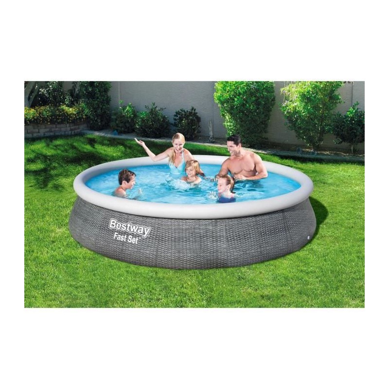 Kit Piscine hors sol autoportante BESTWAY - Fast Set™ - 396 x 84 cm - Ronde (Livrée avec une pompe de filtration)