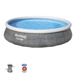 Kit Piscine hors sol autoportante BESTWAY - Fast Set™ - 396 x 84 cm - Ronde (Livrée avec une pompe de filtration)