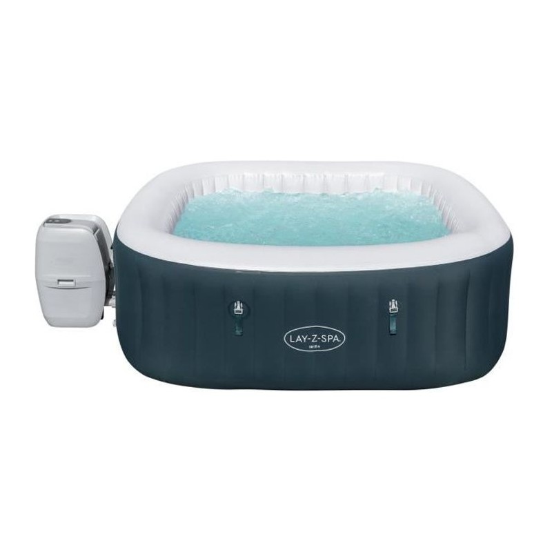 Spa gonflable BESTWAY - Lay-Z-Spa Ibiza Airjet - 180 x 180 x 66 cm - 4/6 places - Carré (+ couverture, cartouche, diffuseur)