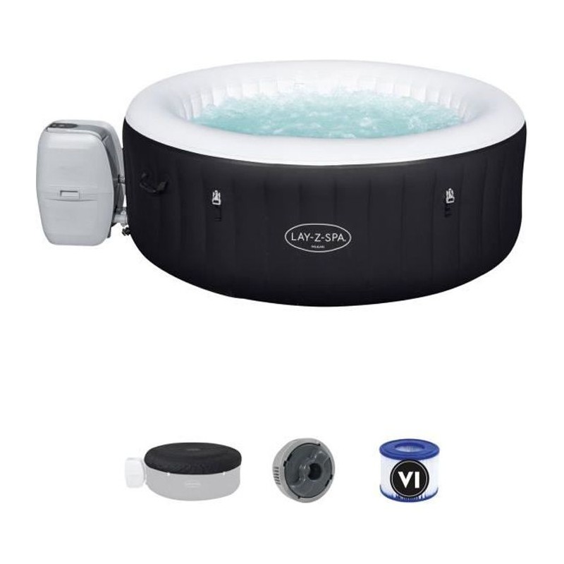 Spa gonflable BESTWAY - Lay-Z-Spa Miami - 180 x 66 cm - 2 a 4 places - Rond (Inclus : couverture, cartouche et diffuseur)