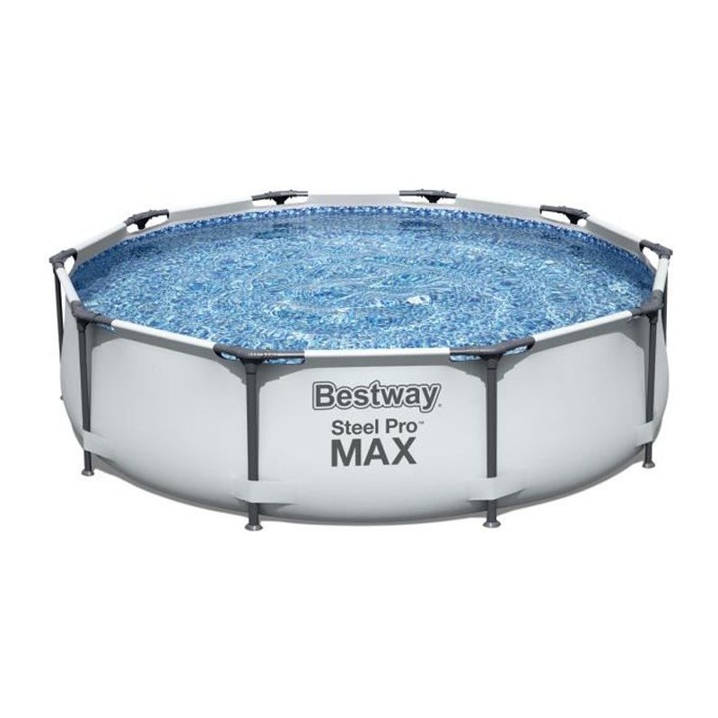 Kit Piscine hors sol tubulaire BESTWAY Steel Pro Max™ - 305 x 76 cm - Ronde (Livrée avec un patche de réparation)