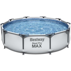 Kit Piscine hors sol tubulaire BESTWAY Steel Pro Max™ - 305 x 76 cm - Ronde (Livrée avec un patche de réparation)