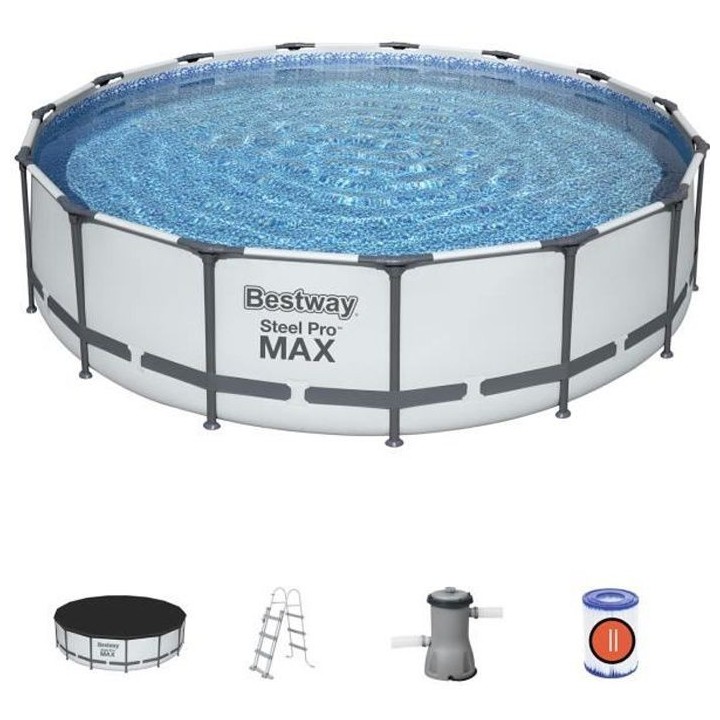 Kit Piscine hors sol tubulaire BESTWAY Steel Pro Max™- 457 x 107 cm