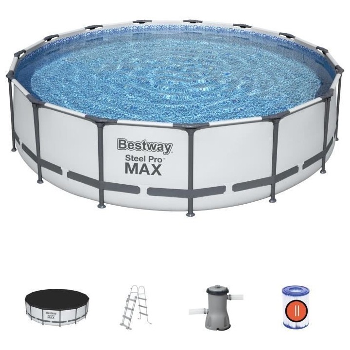 Kit Piscine hors sol tubulaire BESTWAY Steel Pro Max™- 457 x 107 cm