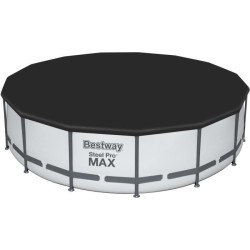 Kit Piscine hors sol tubulaire BESTWAY Steel Pro Max - 457 x 122 cm - Ronde (Livrée avec pompe de filtration, échelle, bâche)