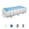 Kit Piscine hors sol tubulaire BESTWAY - Power Steel™ - 404 x 201 x 100 cm - Rectangulaire (Livrée avec échelle, pompe et di