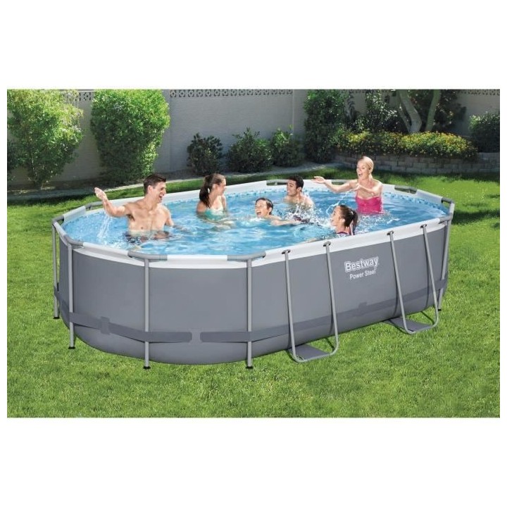 Kit Piscine hors sol tubulaire BESTWAY - Power Steel™- 488 x 305 x 1