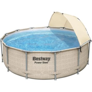 Kit Piscine hors sol tubulaire BESTWAY Power Steel 396 x 107 cm Ronde