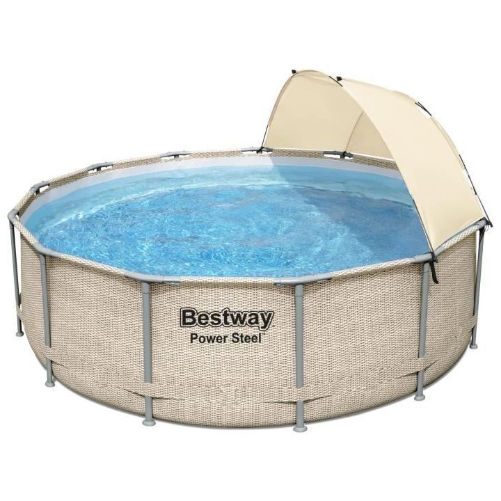 Kit Piscine hors sol tubulaire BESTWAY Power Steel 396 x 107 cm Ronde