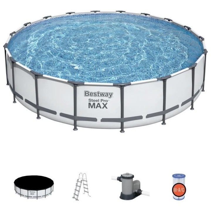 Kit Piscine hors sol tubulaire BESTWAY - Steel Pro Max™ - 549 x 122
