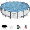 Kit Piscine hors sol tubulaire BESTWAY - Steel Pro Max™ - 549 x 122 cm - Ronde (Avec filtre a cartouche, une bâche et une éc