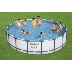 Kit Piscine hors sol tubulaire BESTWAY - Steel Pro Max™ - 549 x 122 cm - Ronde (Avec filtre a cartouche, une bâche et une éc