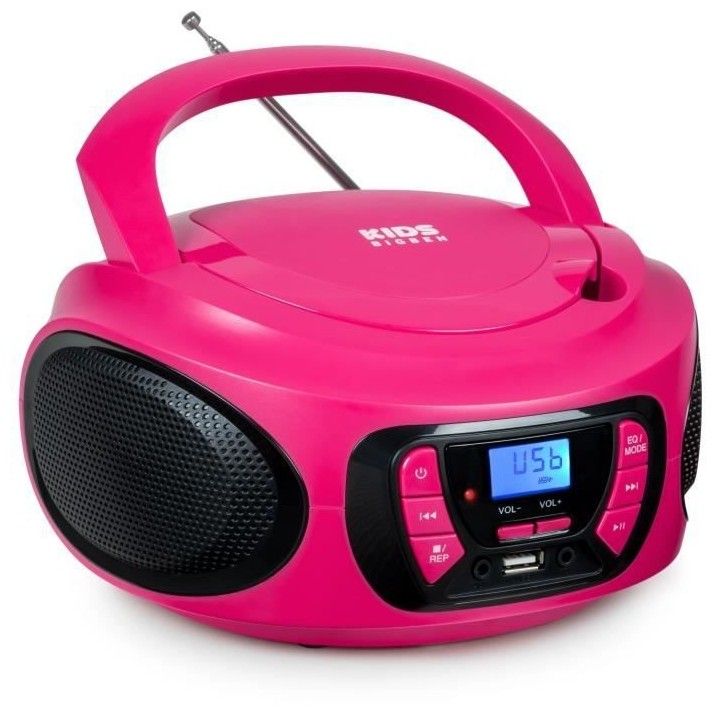Lecteur radio cd portable BIGBEN INTERACTIVE usb bt rose