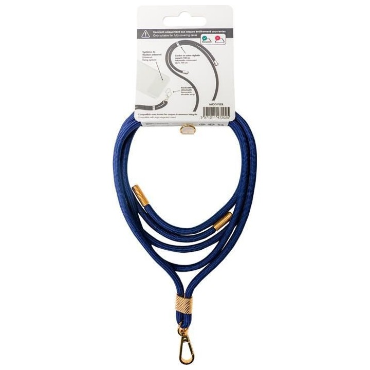 Coque bandouliere bleu marine détail gold BBC